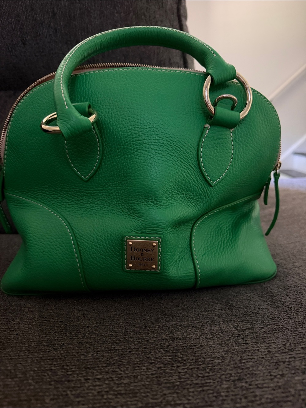 Dooney & Bourke Kelly Green Pebbled Leather Satchel